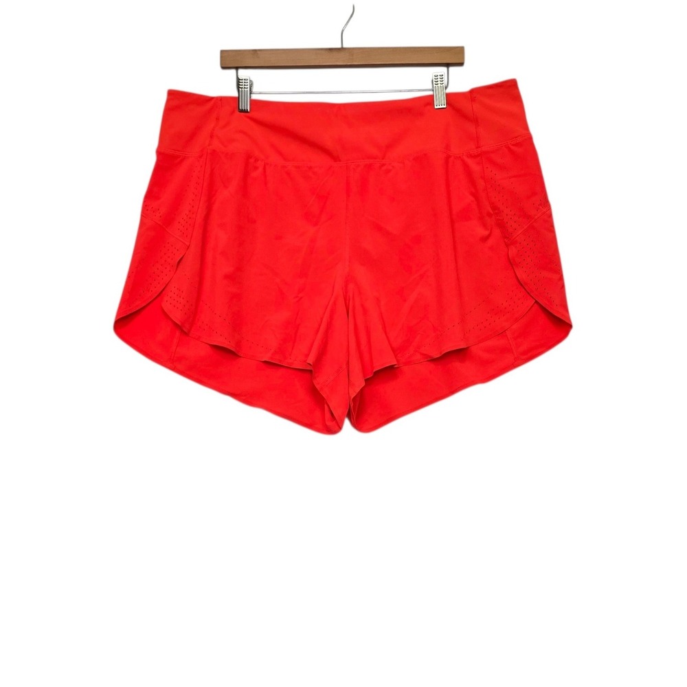 Allyson Felix x Athleta Ace Legend Shorts Red Orange Plus Size 2X High Rise 4"